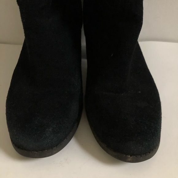 pull on slip on black boots women